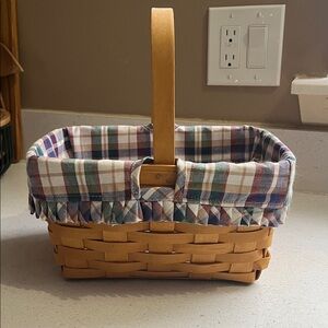 2002 Longaberger Spring Basket and Plaid Liner